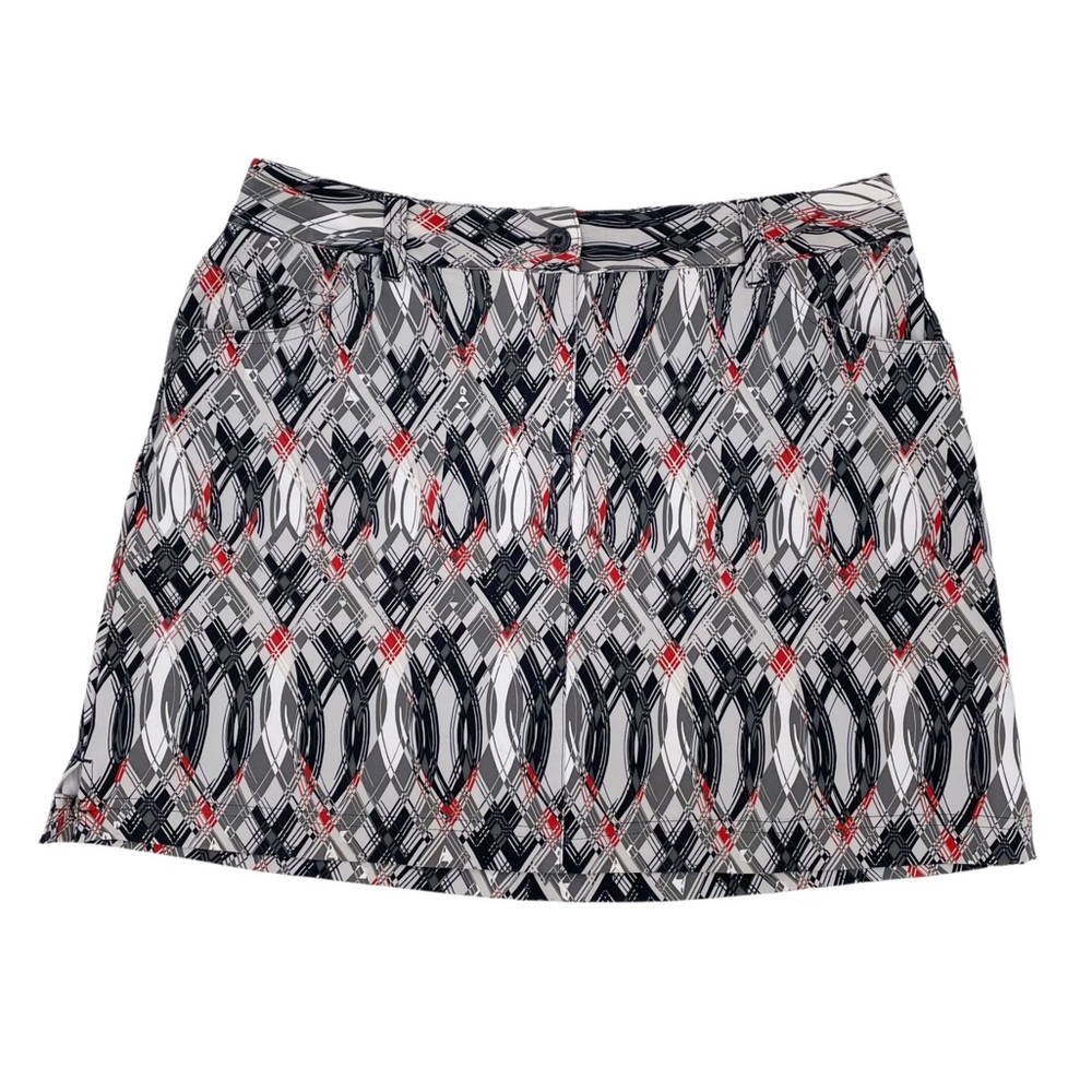 Slazenger Black White Gray and Red Patterned Golf Skort